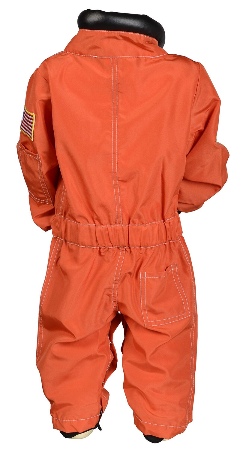 Aeromax Jr. Astronaut Suit with Embroidered Cap, Size 8/10 Orange - Image 2